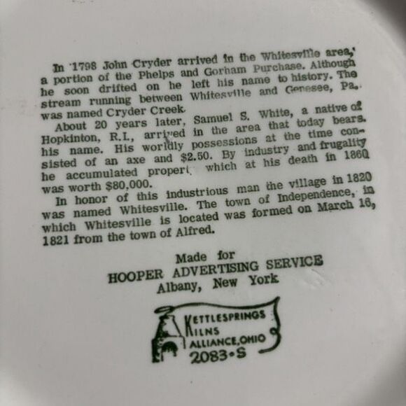 Andover New York Sesquicentennial 1824-1974 10” Collectors Plate - Picture 4 of 4